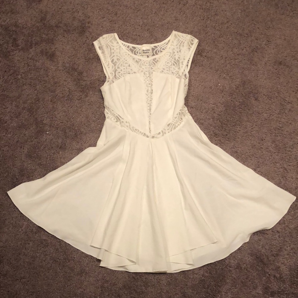 Dream State Ivory Lace Fit & Flare Dress